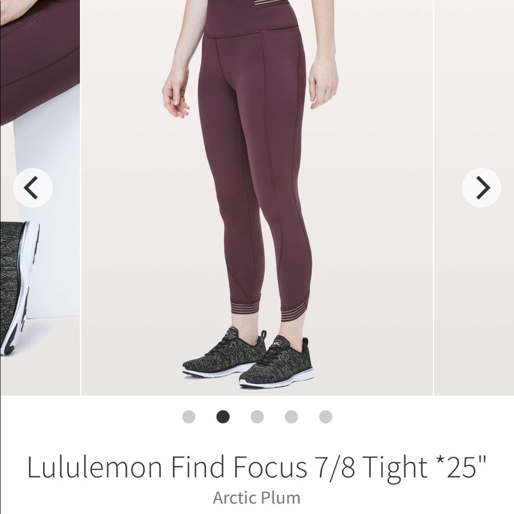 Lululemon fine focus 7/8 tight 25“ legging in arctic plum
